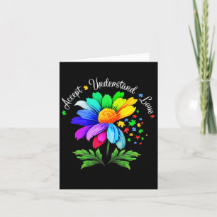 Floral Autism Awareness Daisy Flower For Mom Women Card
