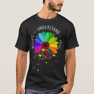 Floral Autism Awareness Daisy Flower For Mom Women T-Shirt