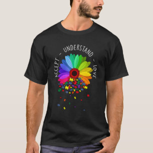 Floral Autism Awareness Daisy Flower For Mom Women T-Shirt