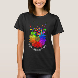 Floral Autism Awareness Daisy Flower For Mom Women T-Shirt