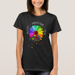 Floral Autism Awareness Daisy Flower For Mom Women T-Shirt