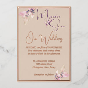 Floral Autumn Blush Wedding Rose Gold