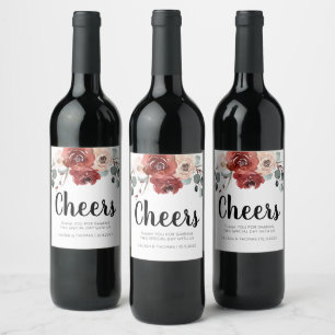 FLORAL AUTUMN CHEERS Wine Label