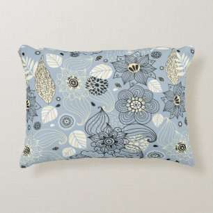 Floral autumn design accent pillow