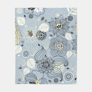 Floral autumn design fleece blanket