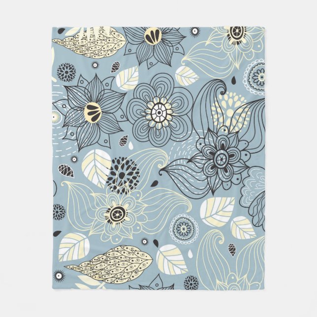 Floral Autumn: Elegant Seasonal Design Fleece Blanket (Front)