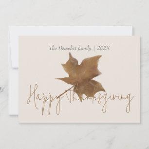 floral autumn fall leaves happy thanksgiving  holiday card