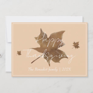floral autumn fall leaves happy thanksgiving  holiday card