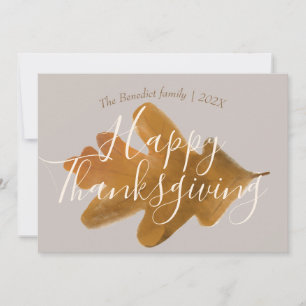 floral autumn fall leaves happy thanksgiving  holiday card