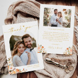 Floral Autumn Themed Arch Wedding Photo Thank You Card<br><div class="desc">Floral Autumn Themed Arch Wedding Photo Thank You Card. For further customization,  please use Zazzle's design tool to modify this template.</div>