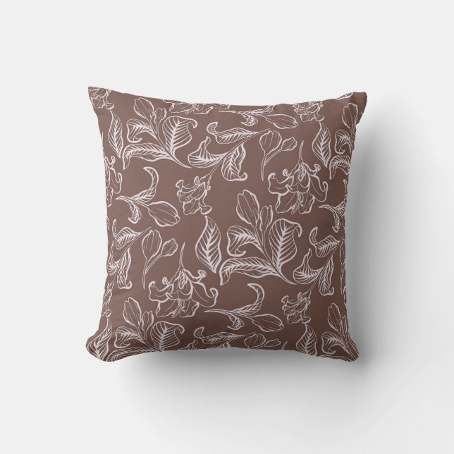 Floral Azalea Throw Pillow (Front)