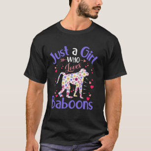 Floral Baboon Just A Girl Who Loves Baboons Women T-Shirt