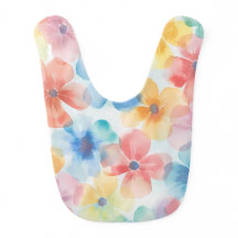 Floral Baby Bib - Soft Watercolor Design