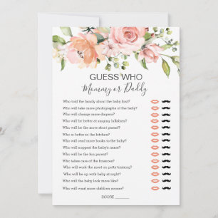 Floral Baby Bingo/Guess who Baby Shower games Invitation