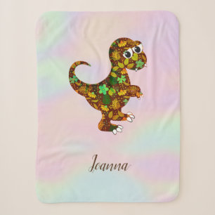 Floral Baby Dinosaur Sherpa Blanket