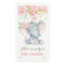 Floral Baby Elephant Birthday Pink Paper Napkin