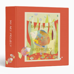 Floral Baby Fish Kids Art Project Binder