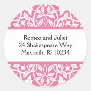 Floral Baby Girl Address Label - Cotton Candy Pink