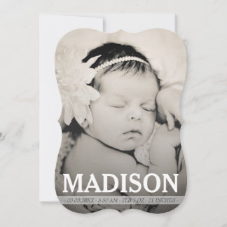 Floral Baby Girl Carte photo Faire-part de naissan