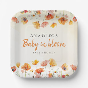 Floral Baby in Bloom Baby Shower Paper Plates