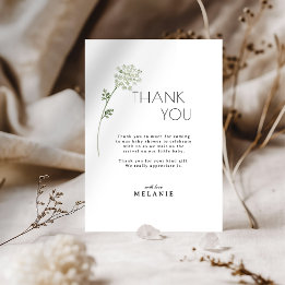 Floral Baby in Bloom Baby Shower Thank You Card