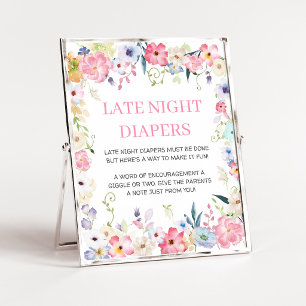 Floral Baby in Bloom Late Night Diapers Sign