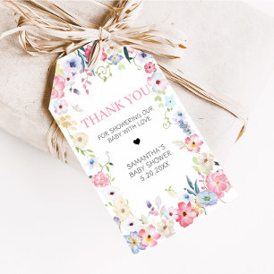 Floral Baby in Bloom Spring Baby Shower Favour Tag