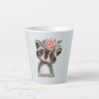 Floral Baby Racoon Latte Mug