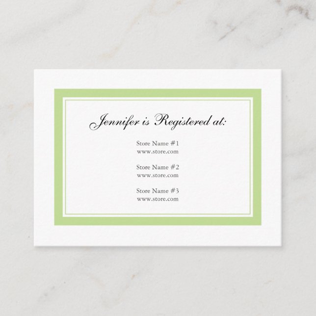 Floral Baby Registry Card - Baby Green (Front)