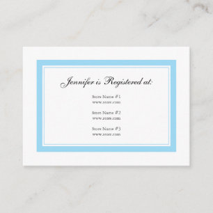 Floral Baby Registry Card - Blue on Blue