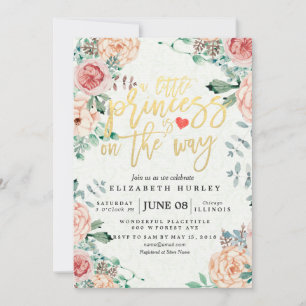 Floral Baby Shower a little princess is on the way Invitation