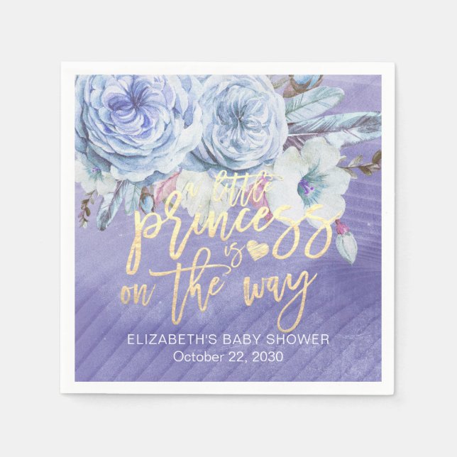 Floral Baby Shower a little princess is on the way Napkin (Front)