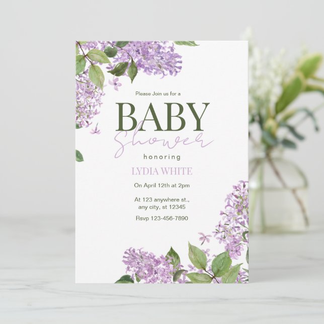 Floral Baby Shower Boho Baby Shower  Invitation (Standing Front)