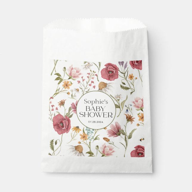 Floral Baby Shower  Favour Bag (Front)