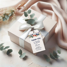 Floral Baby Shower Favour Tags — Custom Thank You 