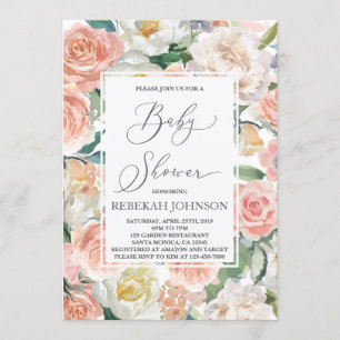 Floral Baby shower girl Invitation
