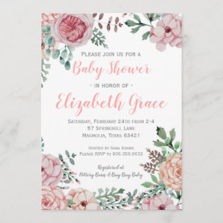 Floral Baby Shower Invitation