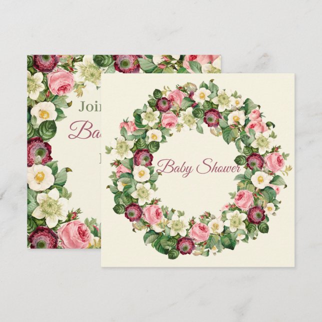 Floral Baby Shower Invitation (Front/Back)