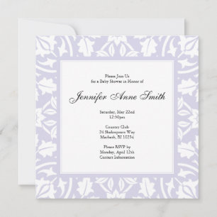 Floral Baby Shower Invitation - Baby Lilac