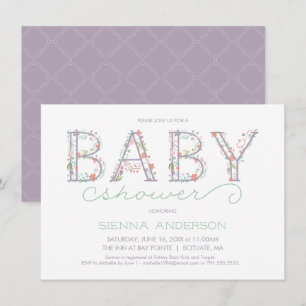 Floral Baby Shower Invitation - Custom Invite