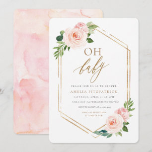 Floral Baby Shower Invitation Girl