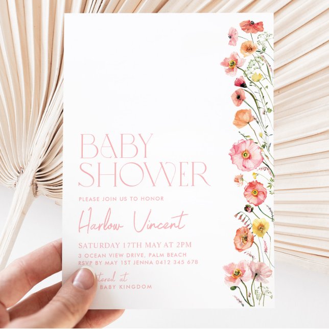 Floral Baby Shower Invitation Wildflowers Modern (Creator Uploaded)