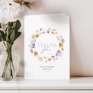 Floral Baby Shower Thank You Card