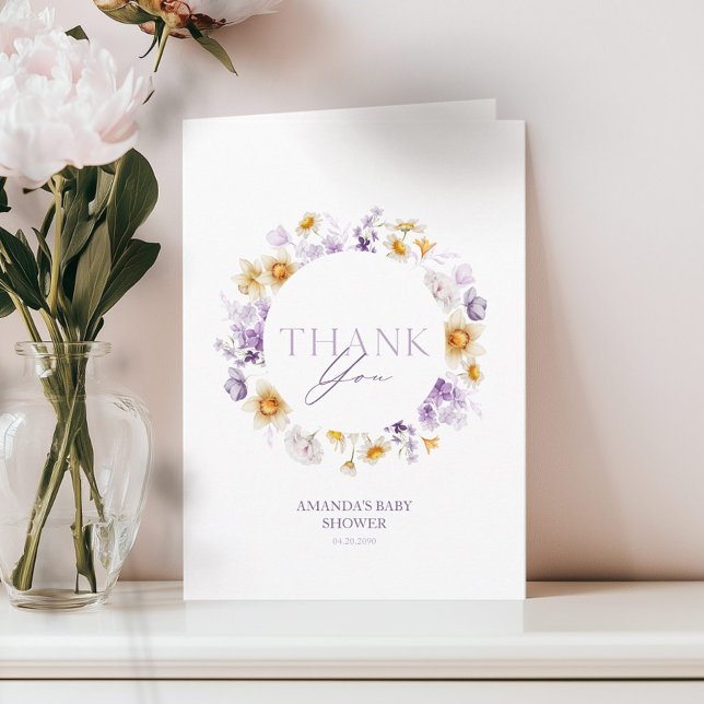 Floral Baby Shower Thank You Card (Creator Uploaded)