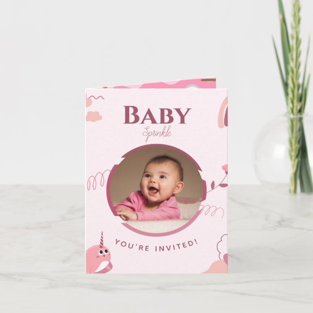 Floral Baby Sprinkable Invitation personnalisable (Devant)