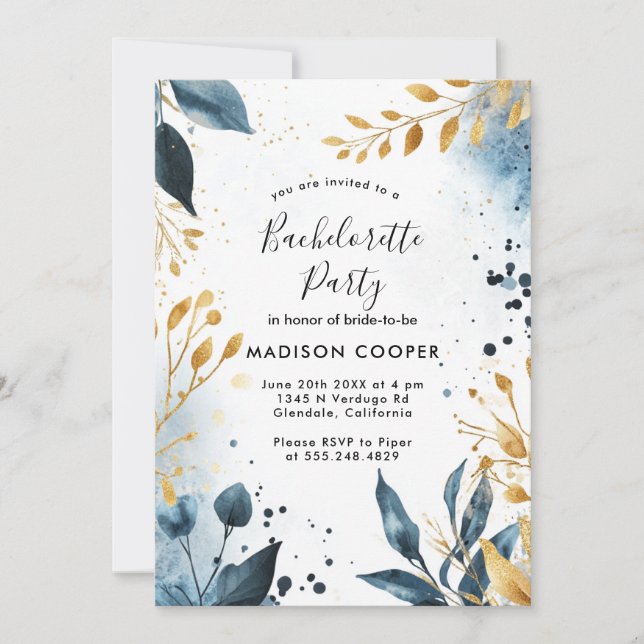 floral Bachelorette party Invitation (Front)