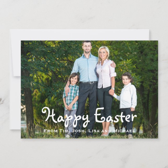 Floral Back Custom Photo Easter Card (Front)