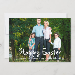 Floral Back Custom Photo Easter Card