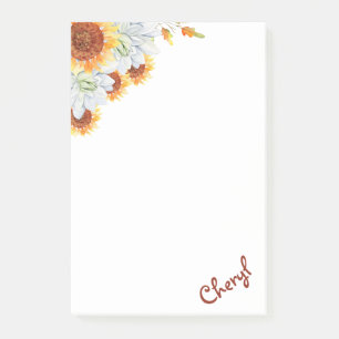 Floral Back to School Post-it Notes