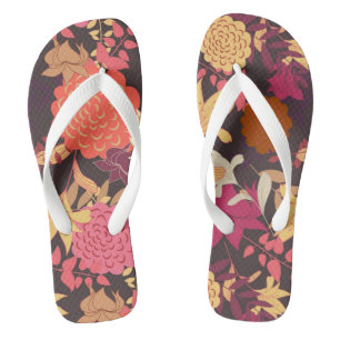 Floral background 2 flip flops